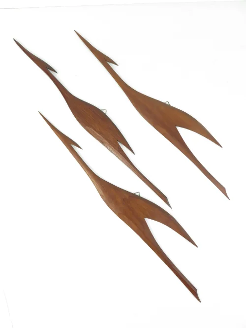 Bild 2 von 50er Holzkraniche Set, Kranich Wandschmuck