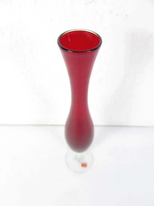 Bild 2 von 70er Glasvase, rote Orchideenvase