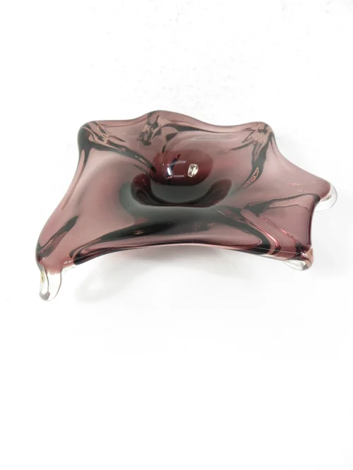Bild 1 von 60er Muranoglas Schale, Aubergine Farben