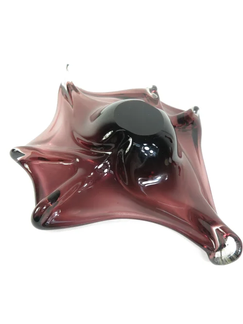 Bild 4 von 60er Muranoglas Schale, Aubergine Farben