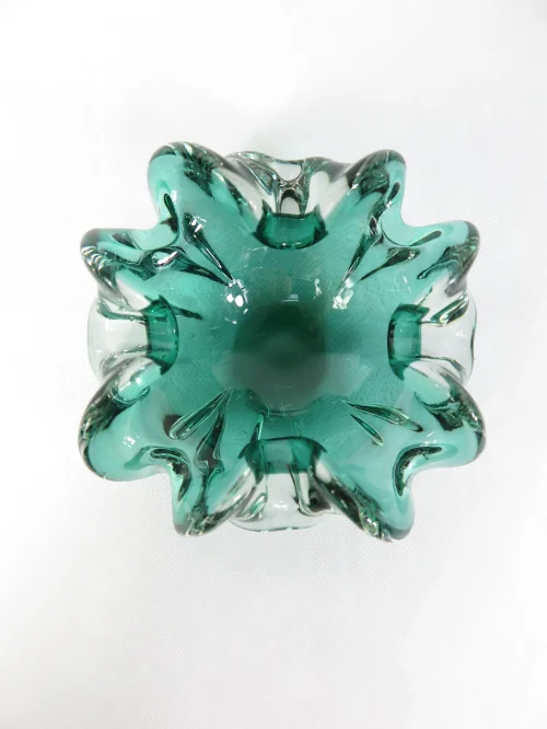 Bild 2 von 70er Muranoglas Schälchen, dunkel mintgrün