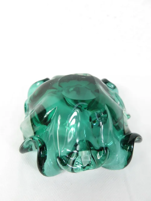 Bild 3 von 70er Muranoglas Schälchen, dunkel mintgrün