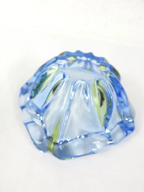 Bild 3 von 60er Glasaschebecher Blau Gelb, Muranoglas?