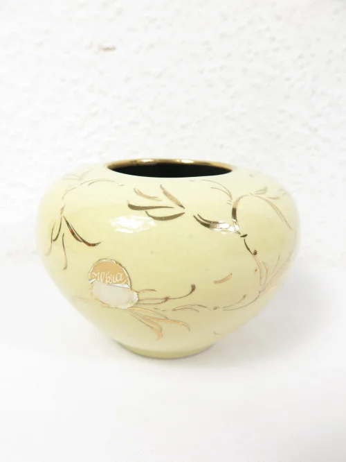 50er Keramikvase , Kugelvase Ilkra Keramik