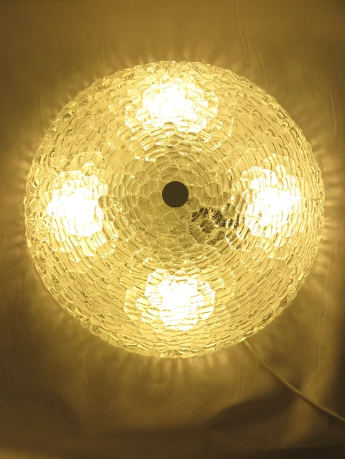 Bild 5 von 60er Deckenlampe, Wandlampe aus Glas