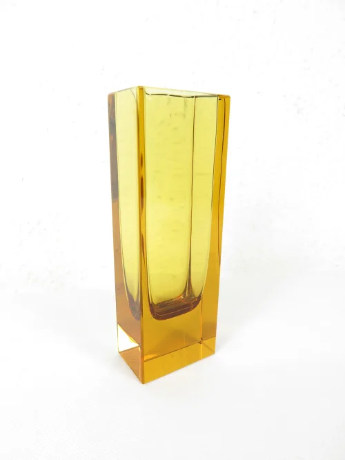 60s Murano glass vase, block vase