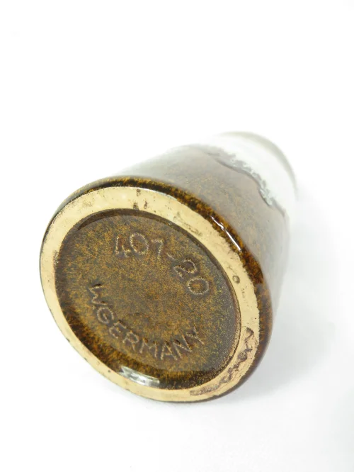 Bild 4 von 70er Keramik Vase, Scheurich Braun, Henkelvase