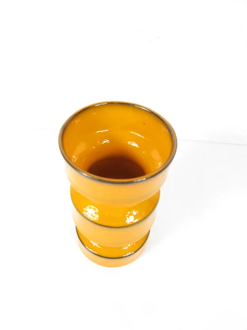 Bild 2 von 70er Steingut Vase, hell Orange