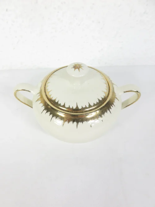 Bild 2 von 50er Zuckerdose Gold, Porzellan, Siershahn