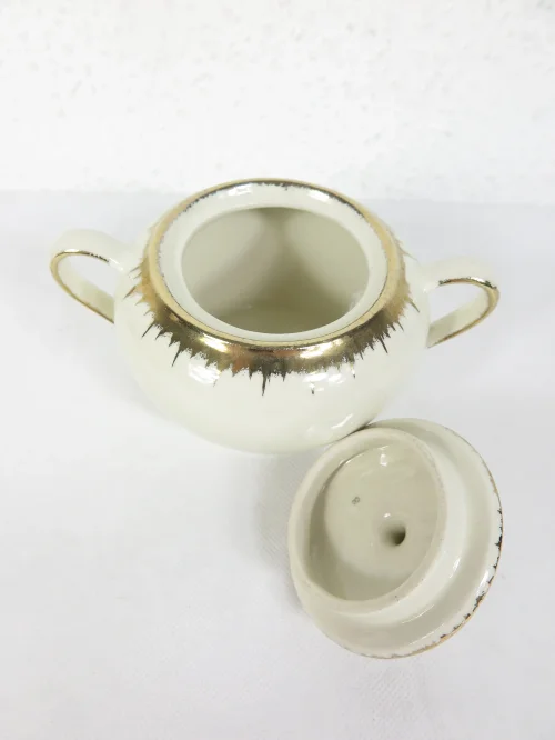 Bild 3 von 50er Zuckerdose Gold, Porzellan, Siershahn
