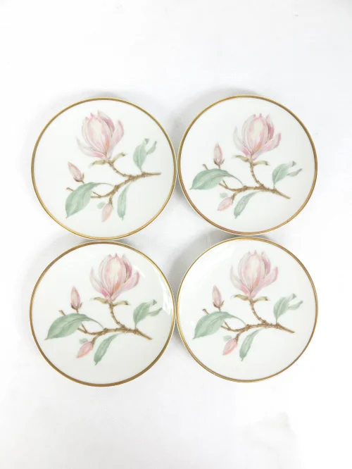 50s mini plate, magnolia Hutschenreuter Selb porcelain