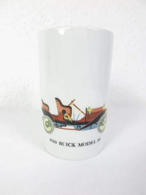 80er Oldtimer Vase, 1910 Buick Model 10, Porzellan Thomas, Stiftebecher