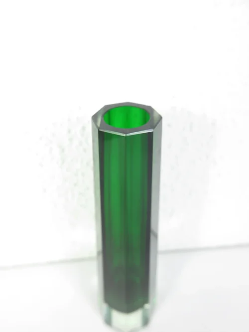Bild 2 von 60s block vase, beveled vase, green
