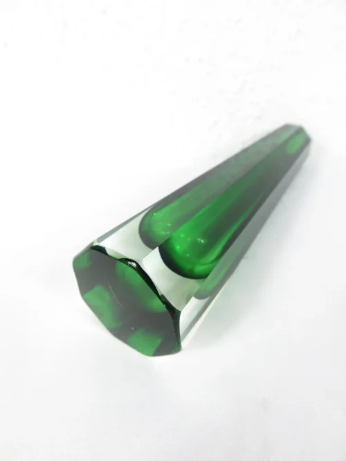 Bild 3 von 60s block vase, beveled vase, green