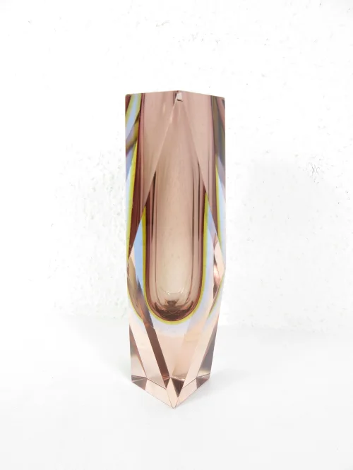 60s Murano glass vase, tricolor