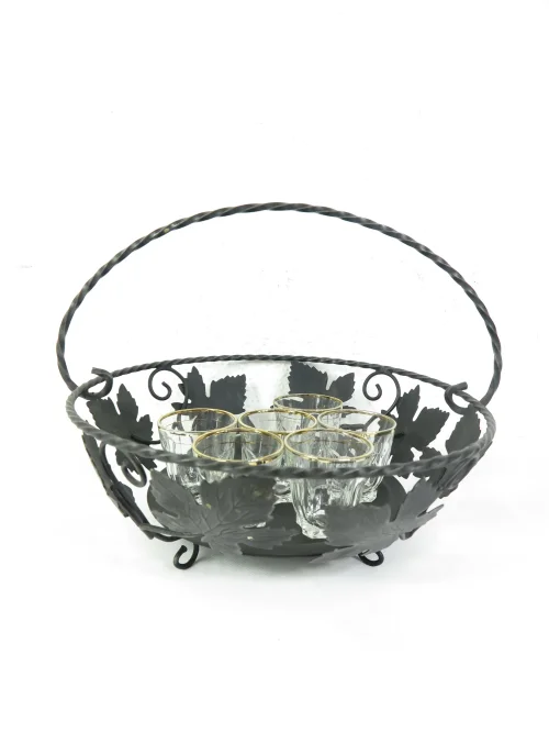 70s Moselle wine glasses, Moselle wine tray
