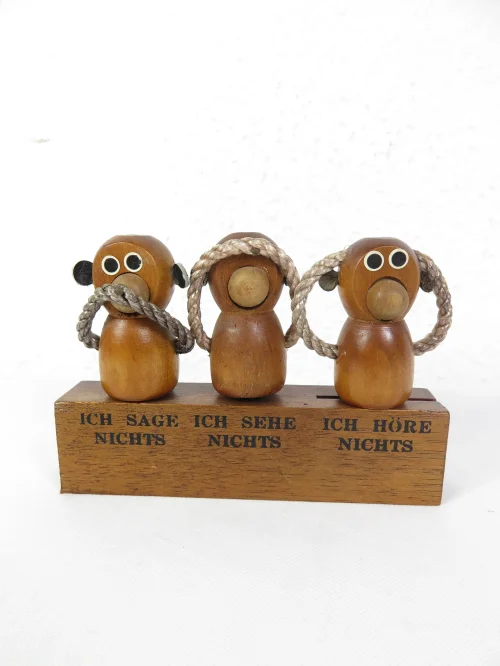 Bild 1 von 70s bar set, wooden bottle opener, monkeys