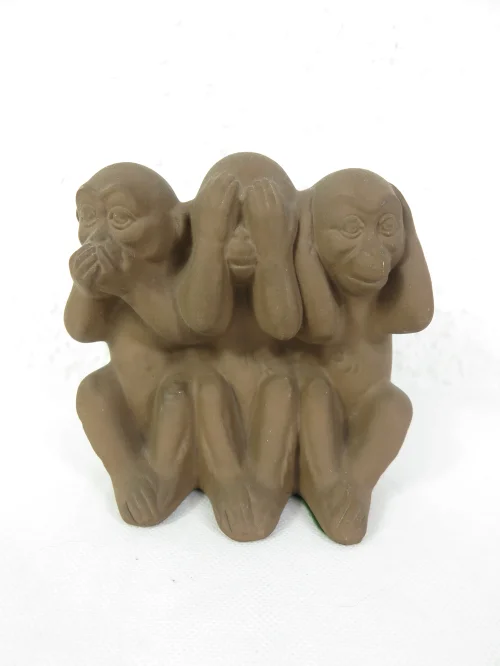 "The three monkeys", monkey figure: Can't hear, can't see, can't speak