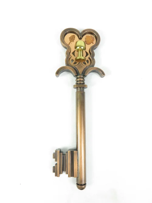 70s decorative key, Moselle wine optics, copper key