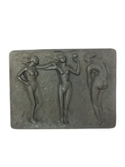 60s / 70s wall relief female nude, cast iron