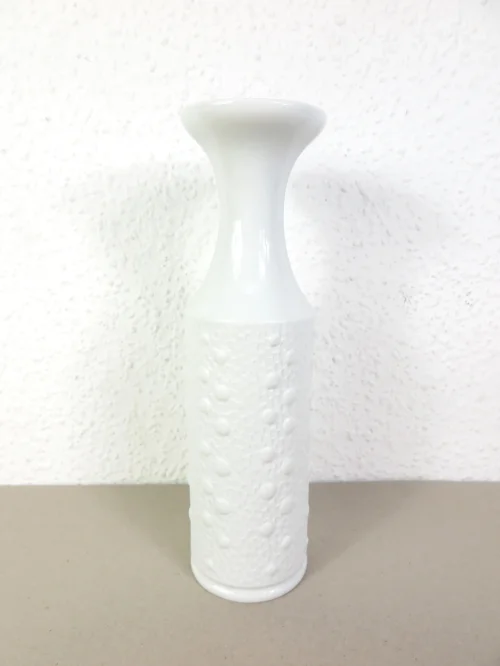 70s bisque porcelain vase white
