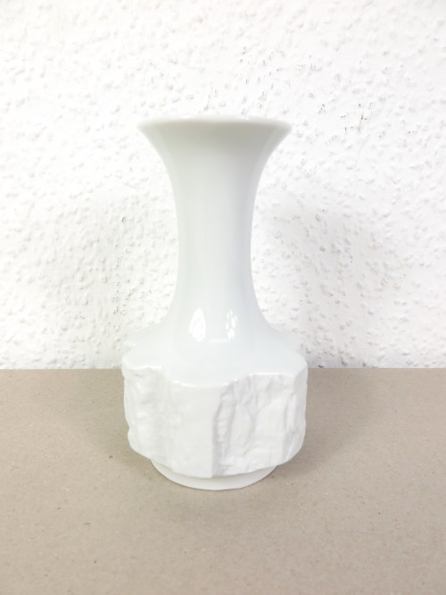 70er Bisquitporzellan Vase Bareuther Waldsassen weiß