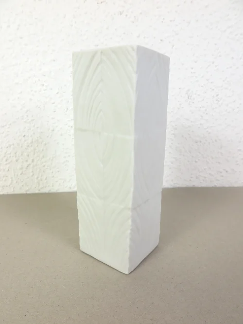 Bild 3 von 70er Bisquitporzellan Vase eckig Martin Freyer weiß