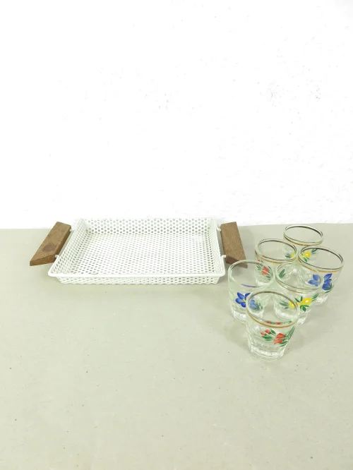 Bild 3 von 50er Schmapsgläser,  Schnapsset mit Tablett, Alpen Optik