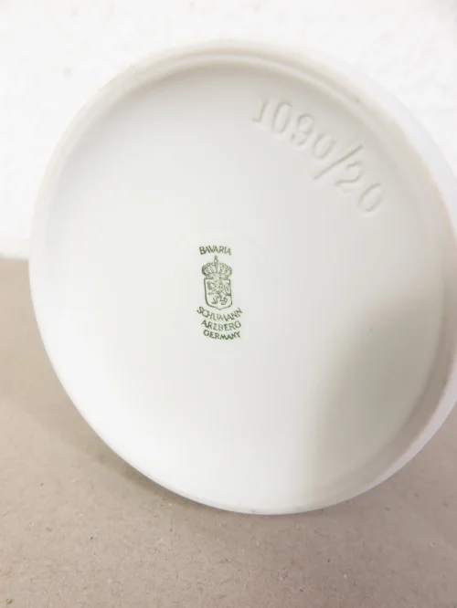 Bild 5 von 70er Bisquitporzellan Vase  weiß, Seltmann Arzberg Blatt Relief