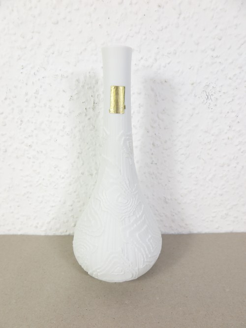 70er Bisquitporzellan Vase, AK Kaiser Reliefvase