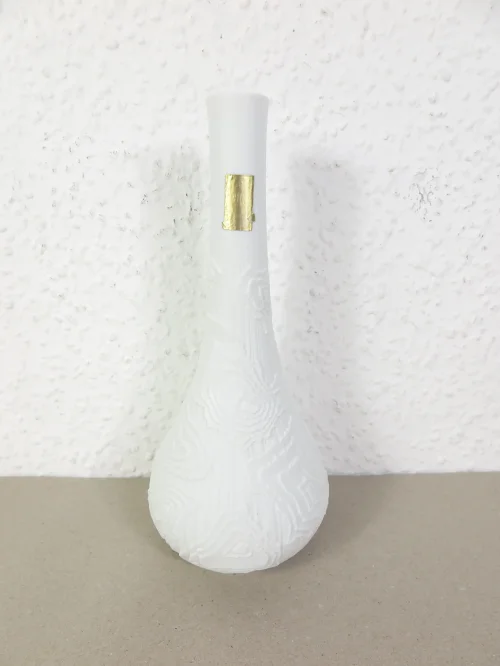 70s bisque porcelain vase, AK Kaiser relief vase