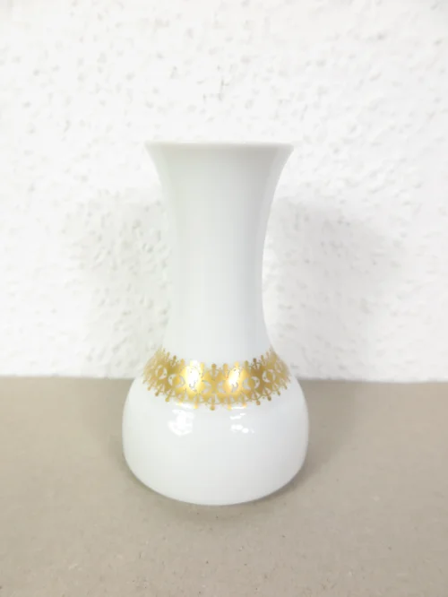 80s porcelain vase Thomas, gold-plated