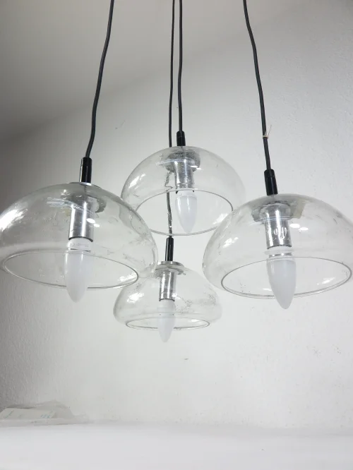 70s pendant lamp, cascade lamp, Doria lamp