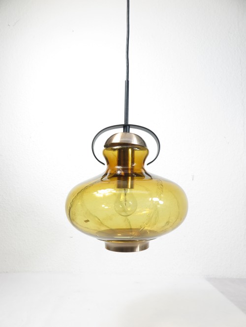 70er Muranoglas Doria Lampe, Deckenlampe, Rauchglaslampe
