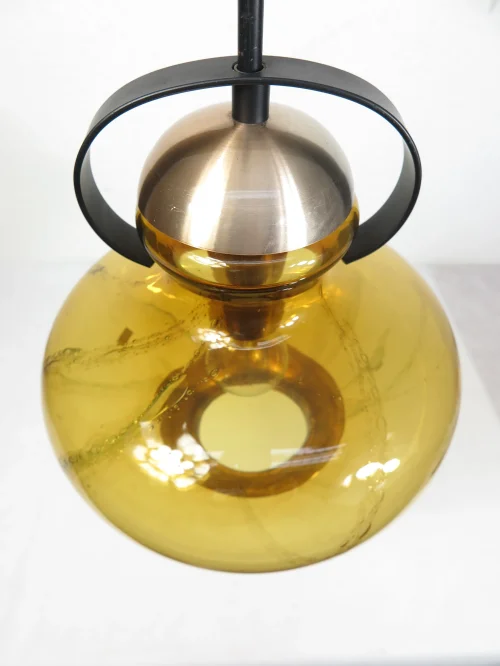 Bild 4 von 70er Muranoglas Doria Lampe, Deckenlampe, Rauchglaslampe