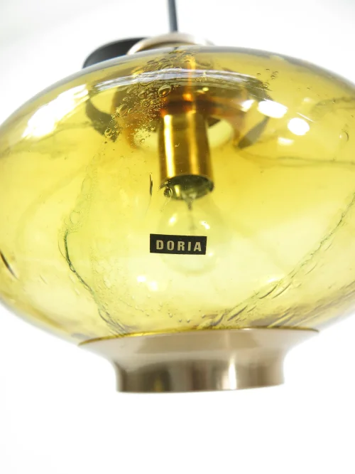 Bild 5 von 70er Muranoglas Doria Lampe, Deckenlampe, Rauchglaslampe