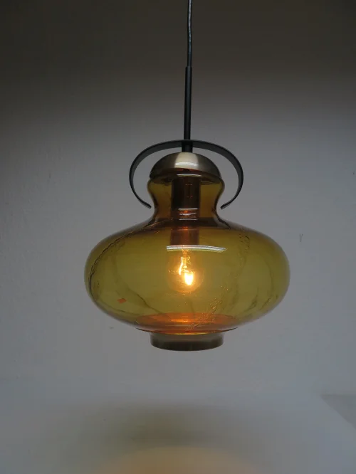 Bild 6 von 70er Muranoglas Doria Lampe, Deckenlampe, Rauchglaslampe