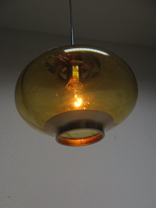Bild 7 von 70er Muranoglas Doria Lampe, Deckenlampe, Rauchglaslampe