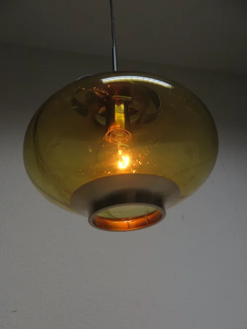 Bild 7 von 70er Muranoglas Doria Lampe, Deckenlampe, Rauchglaslampe
