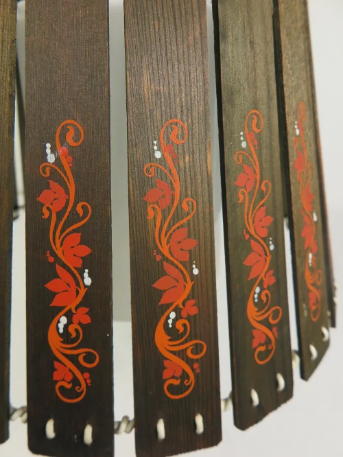 Bild 4 von 60er / 70er Holz-Glas-Lampe, Korblampe, hängelampe, Deckenleuchte