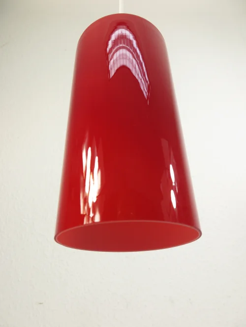 Bild 3 von 70er Glaslampe Rot , Überfangglas, Deckenlampe