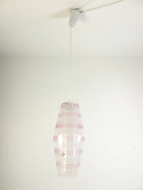 60er Glaslampe Doria, 2 Zylinder Lampe, Hängelampe