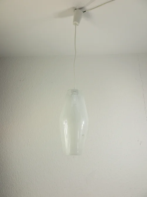 60er Glaslampe Doria, 2 Zylinder Lampe, Hängelampe