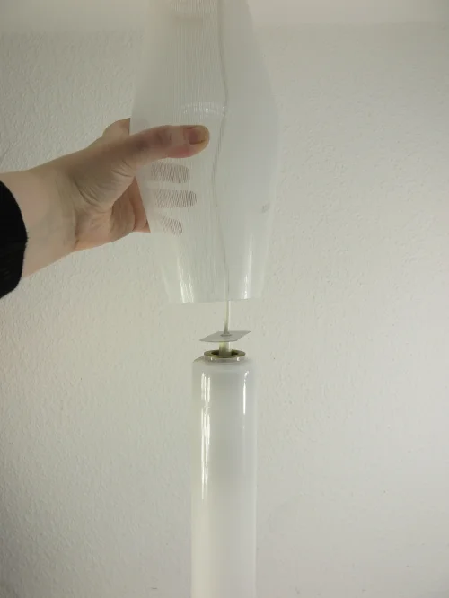 Bild 4 von 60er Glaslampe Doria, 2 Zylinder Lampe, Hängelampe