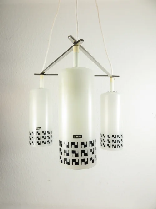 60er / 70er Doria-Glas-Lampe, Hängelampe, Deckenleuchte
