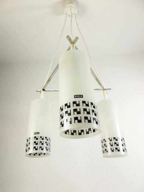 Bild 2 von 60er / 70er Doria-Glas-Lampe, Hängelampe, Deckenleuchte