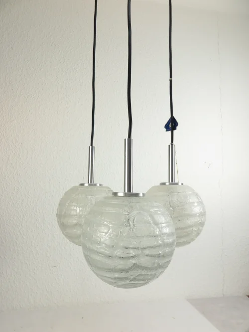 Bild 3 von 70er Kaskadenlampe, Deckenlampe mit 3 Glasschirmen