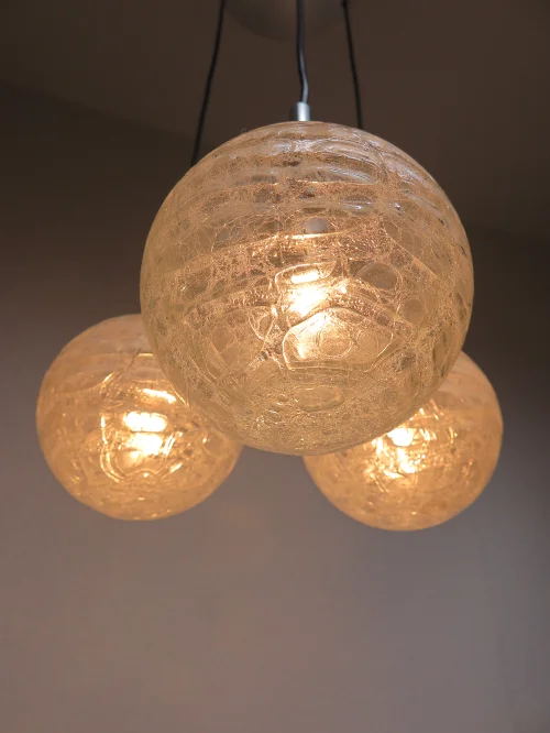 Bild 6 von 70er Kaskadenlampe, Deckenlampe mit 3 Glasschirmen