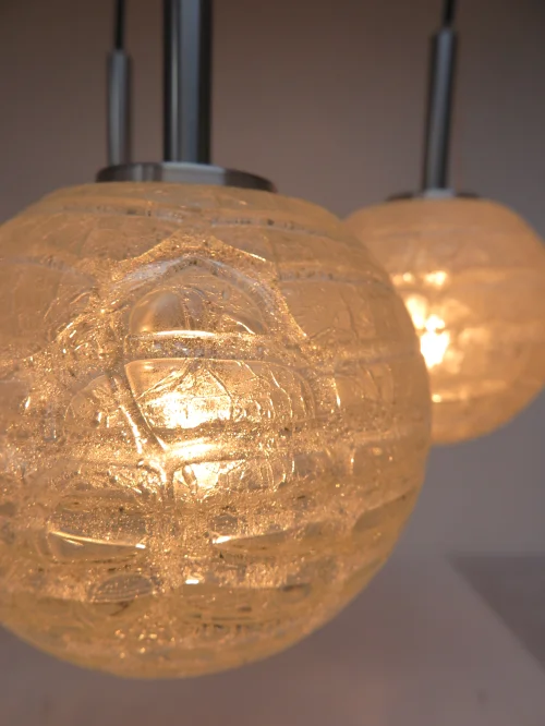 Bild 7 von 70er Kaskadenlampe, Deckenlampe mit 3 Glasschirmen