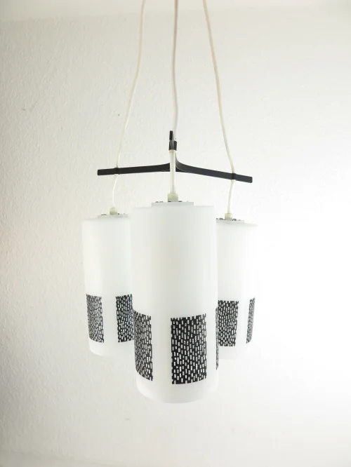 60er / 70er Doria-Glas-Lampe, Hängelampe, Deckenleuchte